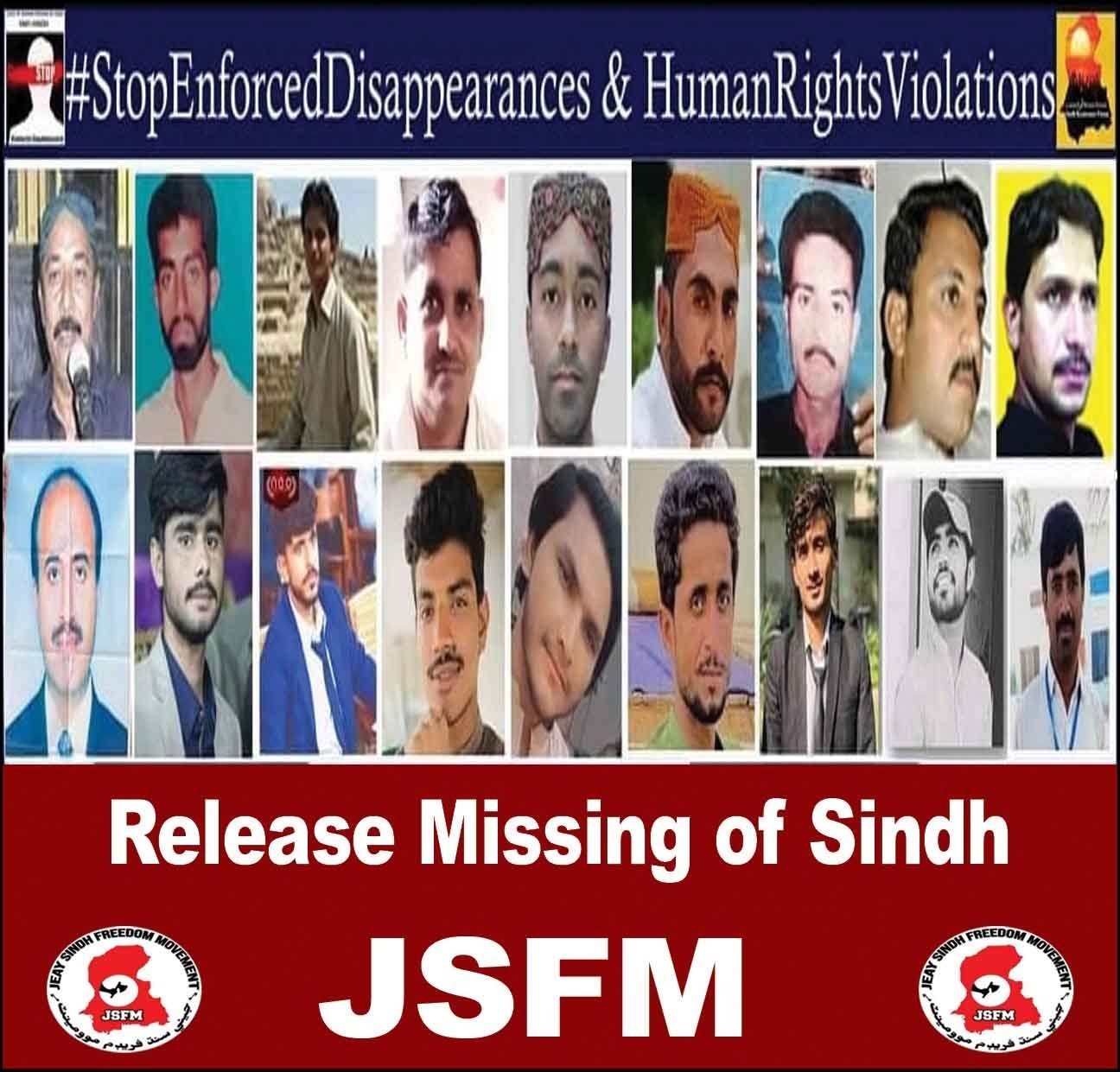 All Sindhi, Baloch, Pashtoon missing persons should be released on the International Day of Enforced Disappearance: Sohail Abro Chariman JSFM 4 Enforced Dissappearnces Of Sindh