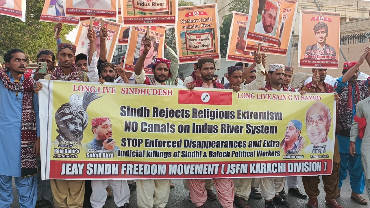 JSFM holds National Rallies in Sindh. on the Occasion Sindhi Cultural Day against Religious Extremism, Enforced Disappearances & illegal Construction Canals on Indus River 4 IMG 20241203 WA0004