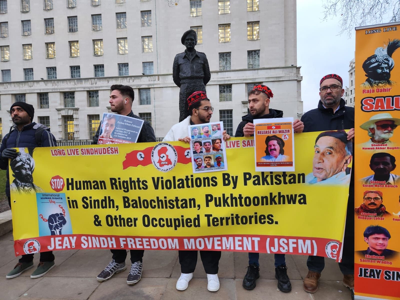 Protest by JSFM Outside UK Prime Minister's Residence on INTL Human Rights Day London 12 IMG 20241211 WA0002