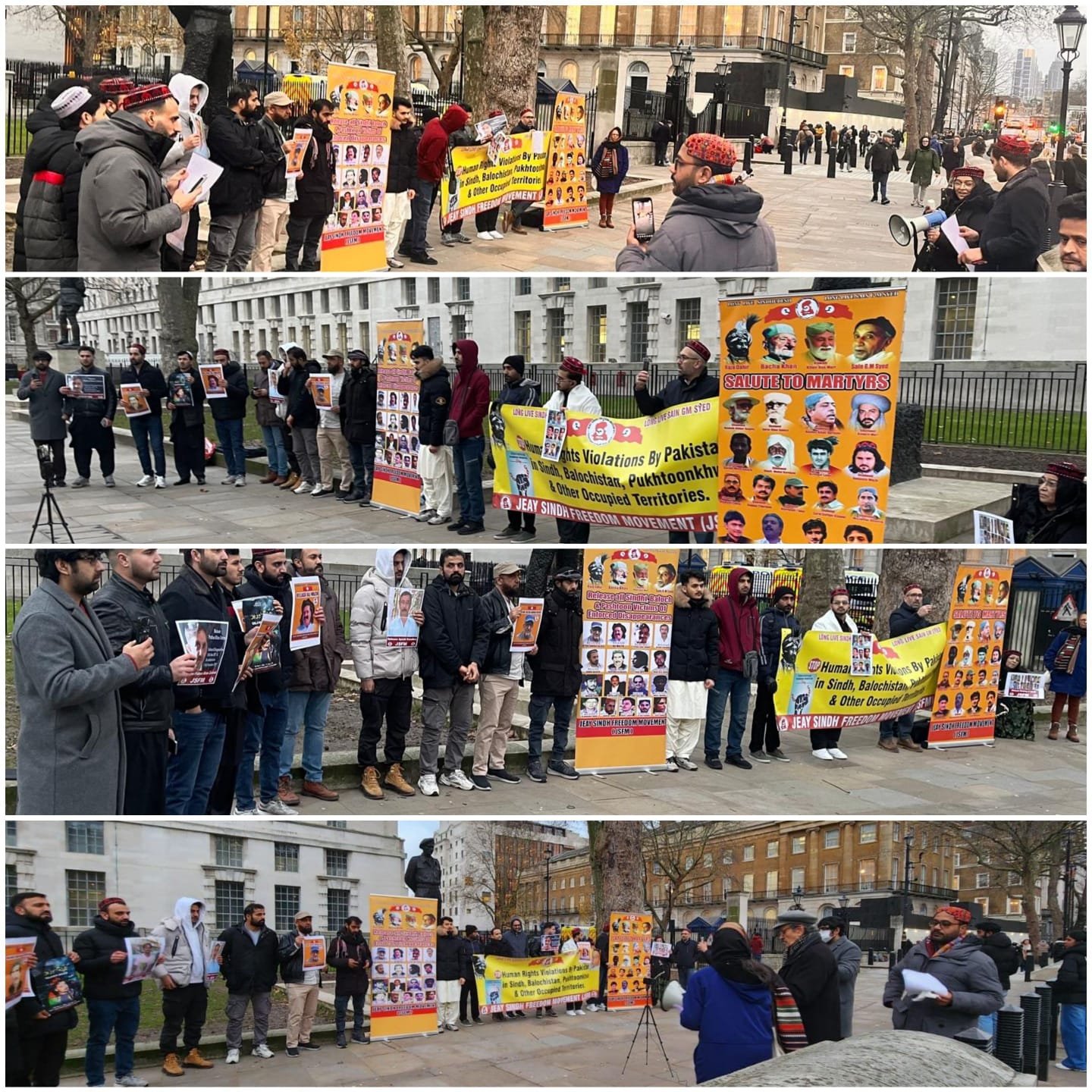 Protest by JSFM Outside UK Prime Minister's Residence on INTL Human Rights Day London 2 IMG 20241211 WA0008