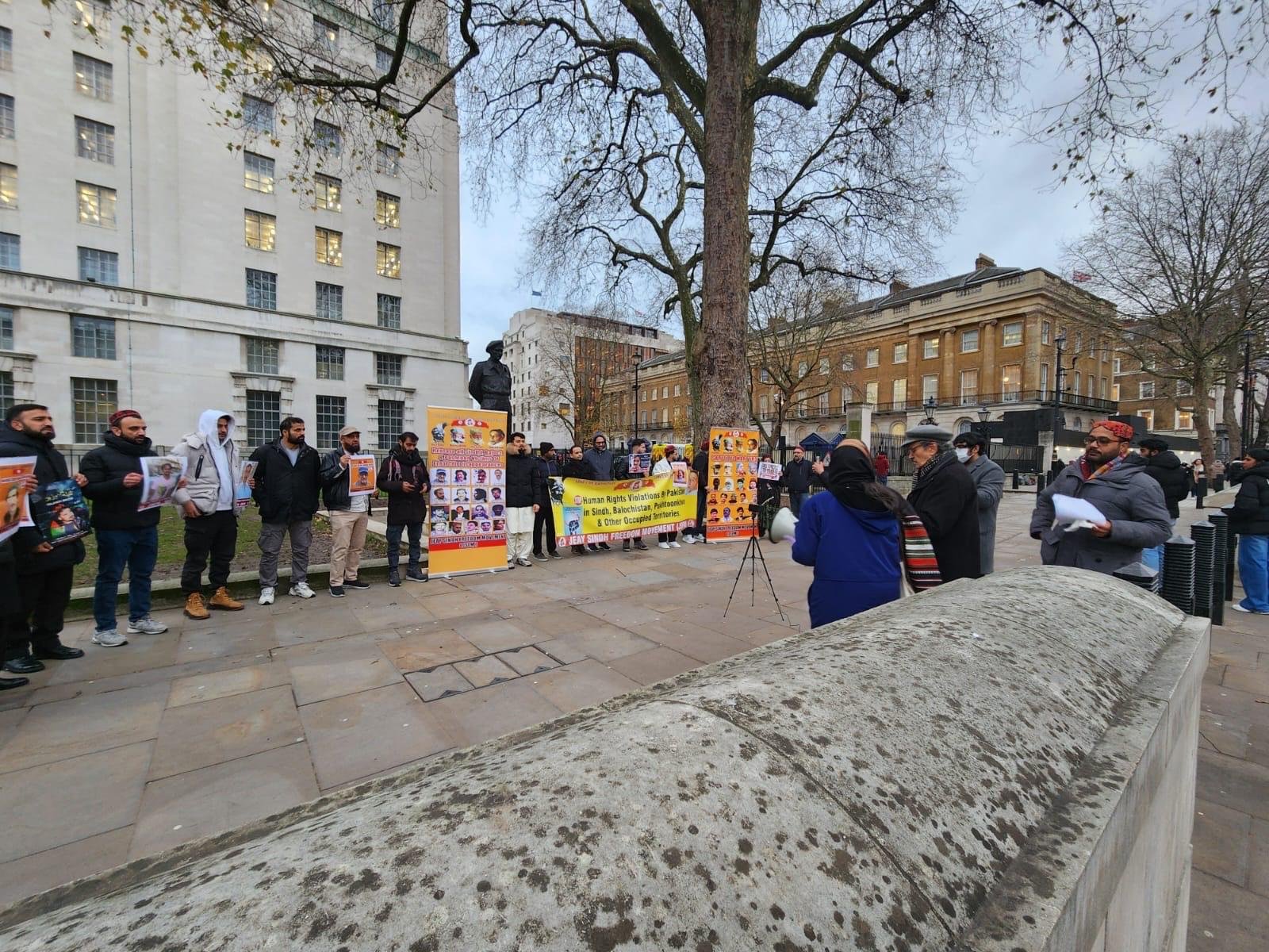 Protest by JSFM Outside UK Prime Minister's Residence on INTL Human Rights Day London 8 IMG 20241211 WA0009