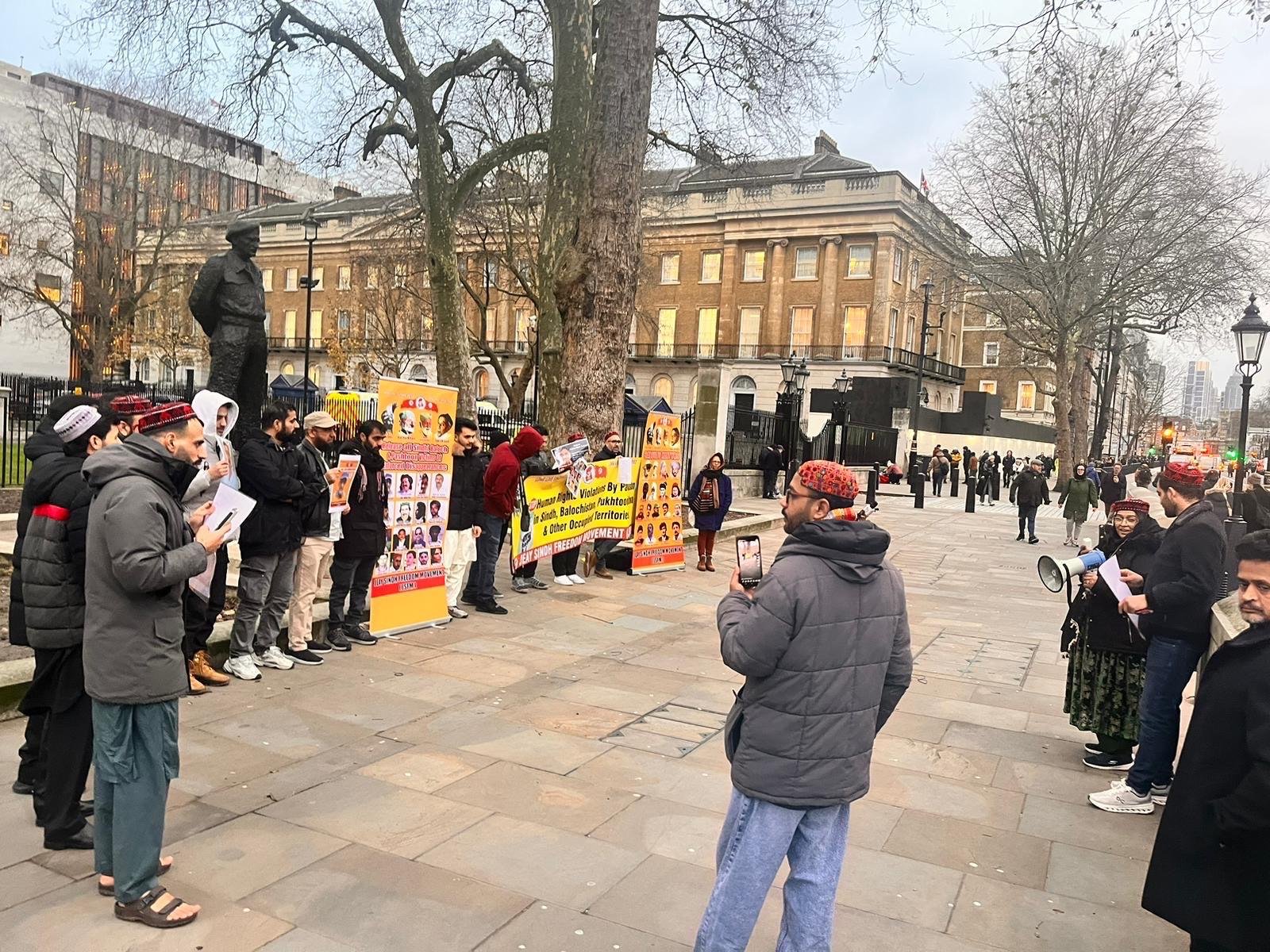 Protest by JSFM Outside UK Prime Minister's Residence on INTL Human Rights Day London 10 IMG 20241211 WA0012