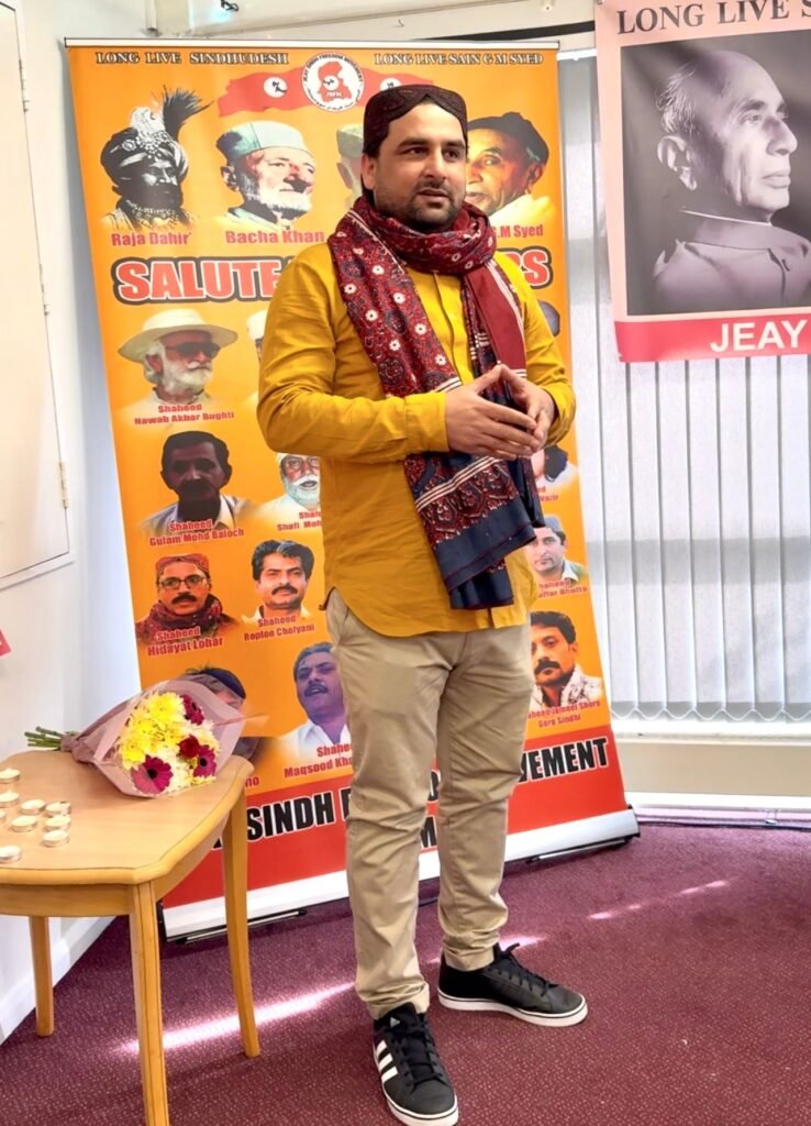 On Saturday, 26th April 2025, the Jeay Sindh Freedom Movement (JSFM) organized a grand and respectful event in London to commemorate the 30th death anniversary of Sain G.M. Syed, the great leader, thinker, and philosopher of the Sindhi independence movement. The event was attended by numerous political and social representatives from various circles based in London.