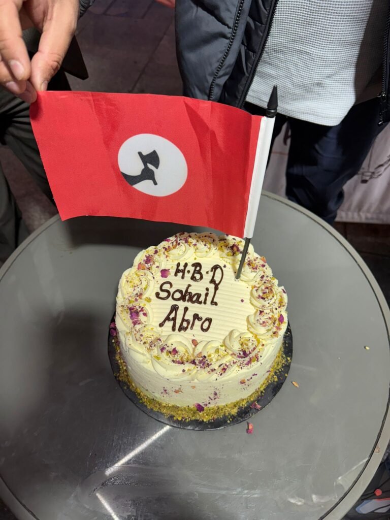 Celebration of Chairman Sohail Abro’s Birthday in London 2 Celebration of Chairman Sohail Abro’s Birthday in LondonMembers and supporters of the Jeay Sindh Freedom Movement (JSFM) gathered in London to celebrate the birthday of our beloved JSFM Chairman Sohail Abro with great respect and revolutionary zeal.